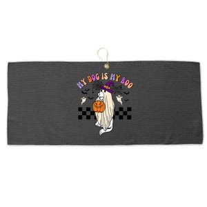 My Halloween Dog Is My Boo Pumpkin Dog Witch Spooky Season Gift Large Microfiber Waffle Golf Towel