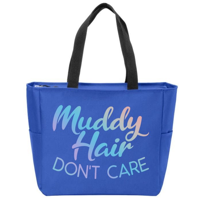 Muddy Hair Don't Care Gift Muddy Quad Biker Four Funny Gift Zip Tote Bag