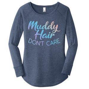 Muddy Hair Don't Care Gift Muddy Quad Biker Four Funny Gift Women's Perfect Tri Tunic Long Sleeve Shirt