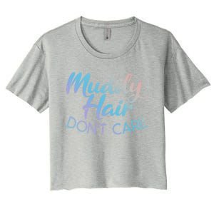 Muddy Hair Don't Care Gift Muddy Quad Biker Four Funny Gift Women's Crop Top Tee