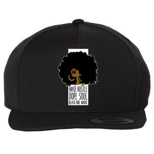 Mad Hustle Dope Soul Black Magic Black History Month Gift Wool Snapback Cap