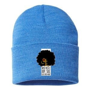 Mad Hustle Dope Soul Black Magic Black History Month Gift Sustainable Knit Beanie