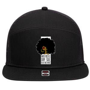 Mad Hustle Dope Soul Black Magic Black History Month Gift 7 Panel Mesh Trucker Snapback Hat