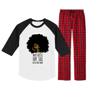 Mad Hustle Dope Soul Black Magic Black History Month Gift Raglan Sleeve Pajama Set