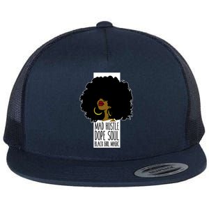 Mad Hustle Dope Soul Black Magic Black History Month Gift Flat Bill Trucker Hat