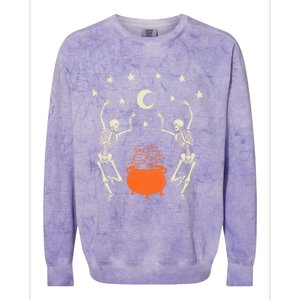 Mystical Halloween Dancing Skeletons Colorblast Crewneck Sweatshirt