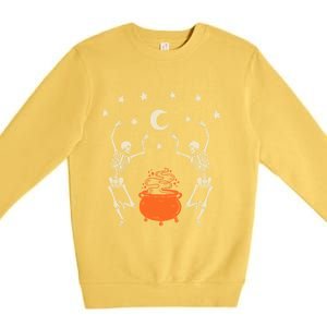 Mystical Halloween Dancing Skeletons Premium Crewneck Sweatshirt