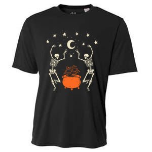 Mystical Halloween Dancing Skeletons Cooling Performance Crew T-Shirt