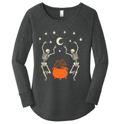 Mystical Halloween Dancing Skeletons Women's Perfect Tri Tunic Long Sleeve Shirt