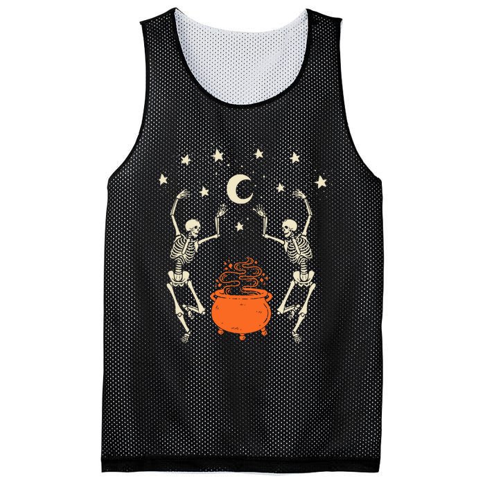 Mystical Halloween Dancing Skeletons Mesh Reversible Basketball Jersey Tank