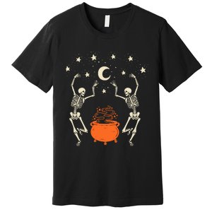 Mystical Halloween Dancing Skeletons Premium T-Shirt