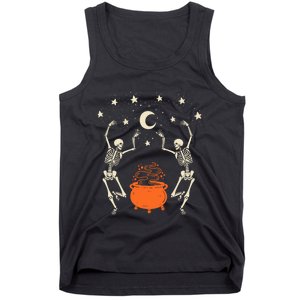 Mystical Halloween Dancing Skeletons Tank Top