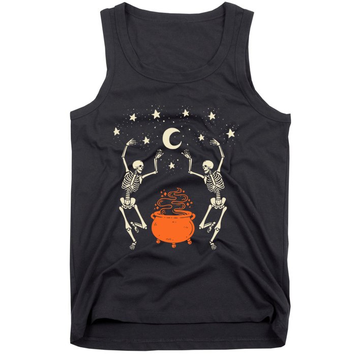 Mystical Halloween Dancing Skeletons Tank Top