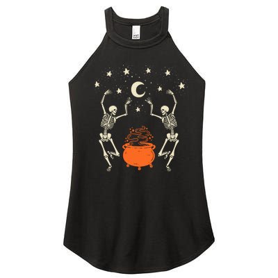 Mystical Halloween Dancing Skeletons Women’s Perfect Tri Rocker Tank