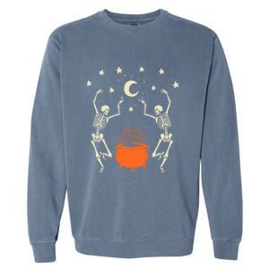 Mystical Halloween Dancing Skeletons Garment-Dyed Sweatshirt