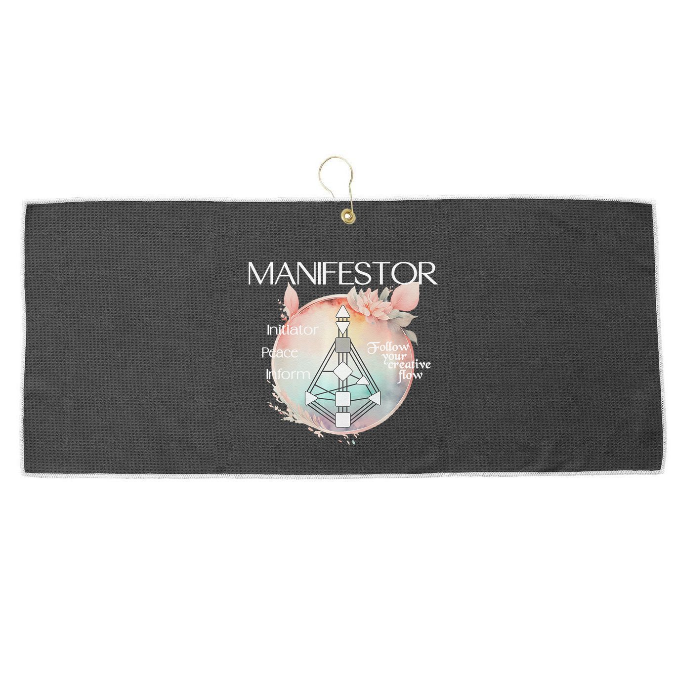 Manifestors Human Design Gift Pastel Aura Premium Large Microfiber Waffle Golf Towel