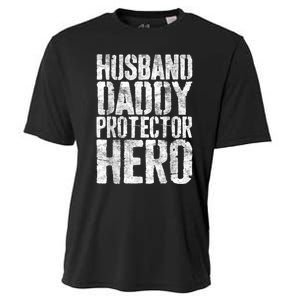 Men Husband Daddy Protector Hero Fathers Day Cooling Performance Crew T-Shirt