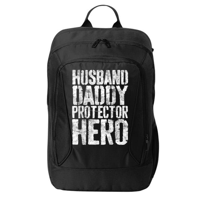 Men Husband Daddy Protector Hero Fathers Day City Backpack