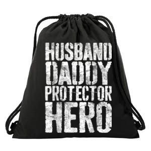 Men Husband Daddy Protector Hero Fathers Day Drawstring Bag