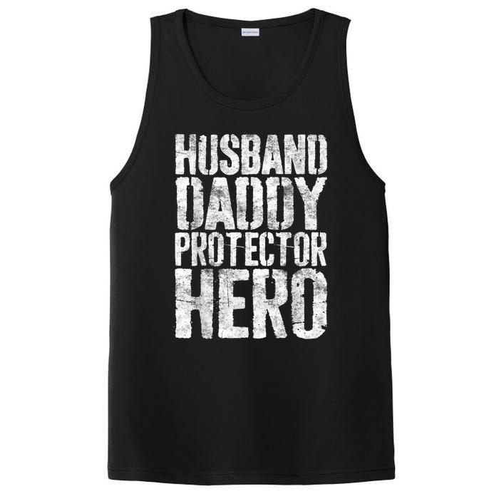 Men Husband Daddy Protector Hero Fathers Day PosiCharge Competitor Tank