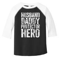 Men Husband Daddy Protector Hero Fathers Day Toddler Fine Jersey T-Shirt