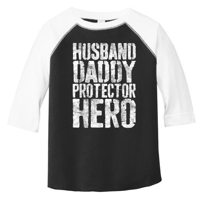 Men Husband Daddy Protector Hero Fathers Day Toddler Fine Jersey T-Shirt