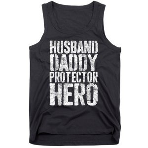 Men Husband Daddy Protector Hero Fathers Day Tank Top