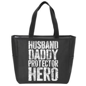 Men Husband Daddy Protector Hero Fathers Day Zip Tote Bag