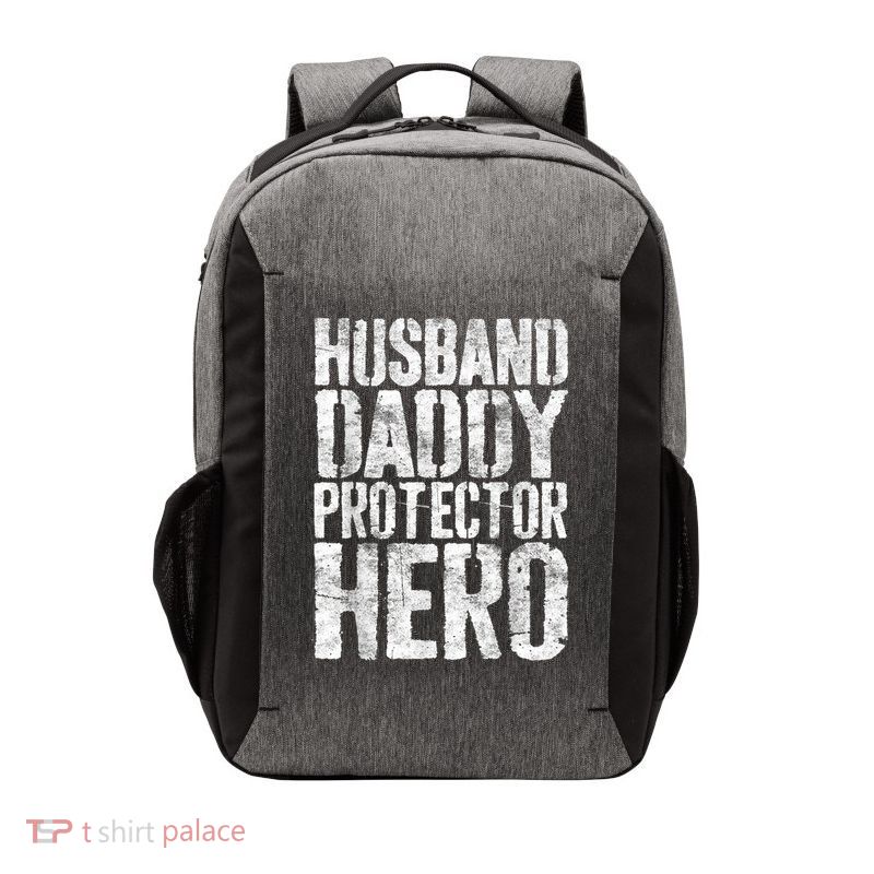 Men Husband Daddy Protector Hero Fathers Day Vector Backpack