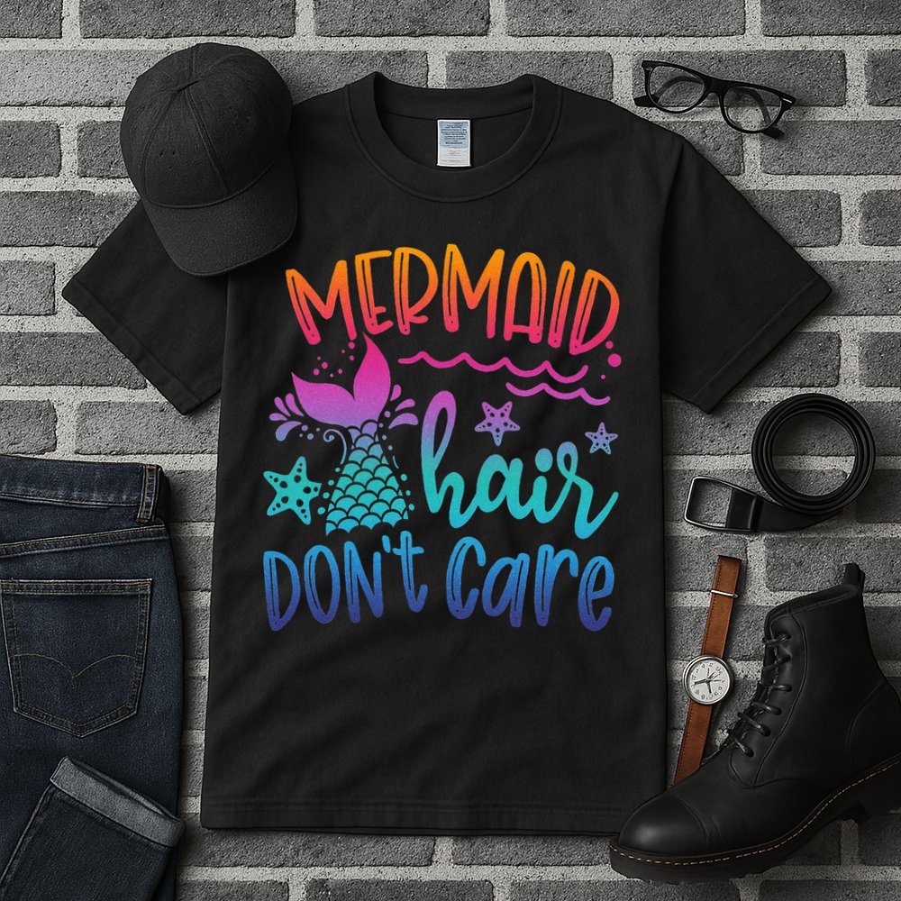 Mermaid Hair Don't Care Matching Outfit funny ocean Tall T-Shirt