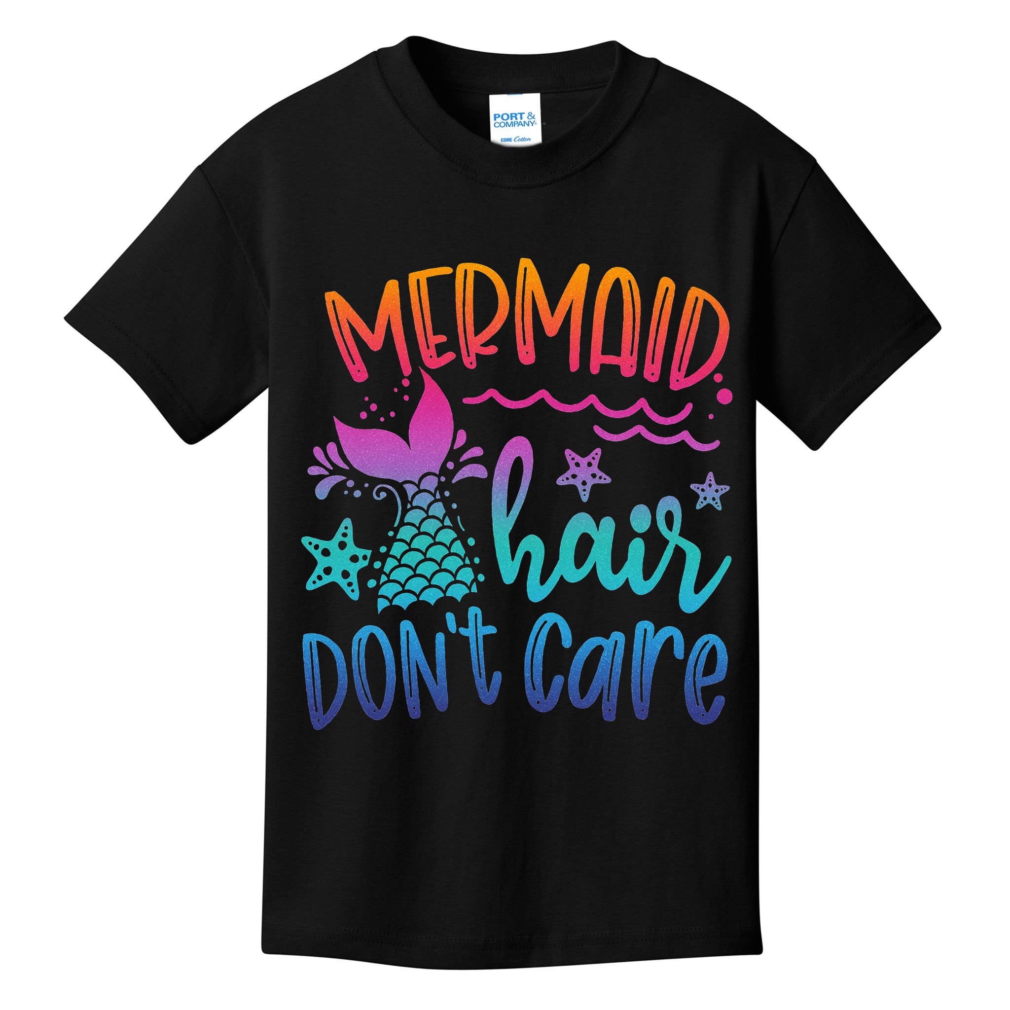 Mermaid Hair Don't Care Matching Outfit funny ocean Kids T-Shirt