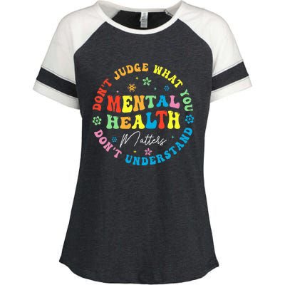 Mental Health Dont Judge You Dont Understand Aware Enza Ladies Jersey Colorblock Tee