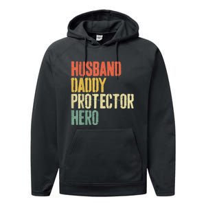 Men Husband Daddy Protector Hero Fathers Day Performance Fleece Hoodie