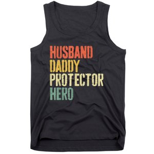 Men Husband Daddy Protector Hero Fathers Day Tank Top