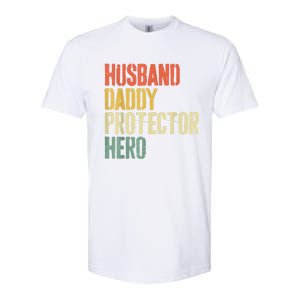 Men Husband Daddy Protector Hero Fathers Day Softstyle CVC T-Shirt