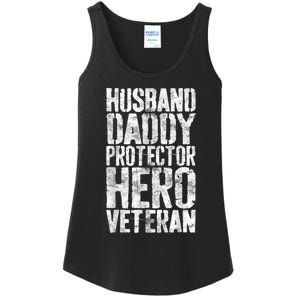 Men Husband Daddy Protector Hero Veteran Ladies Essential Tank