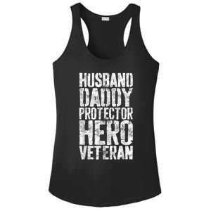 Men Husband Daddy Protector Hero Veteran Ladies PosiCharge Competitor Racerback Tank