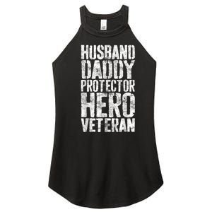 Men Husband Daddy Protector Hero Veteran Women's Perfect Tri Rocker Tank