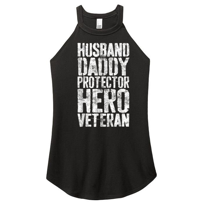 Men Husband Daddy Protector Hero Veteran Women's Perfect Tri Rocker Tank