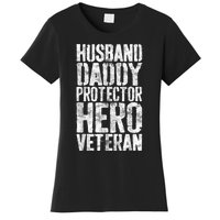 Men Husband Daddy Protector Hero Veteran Women's T-Shirt