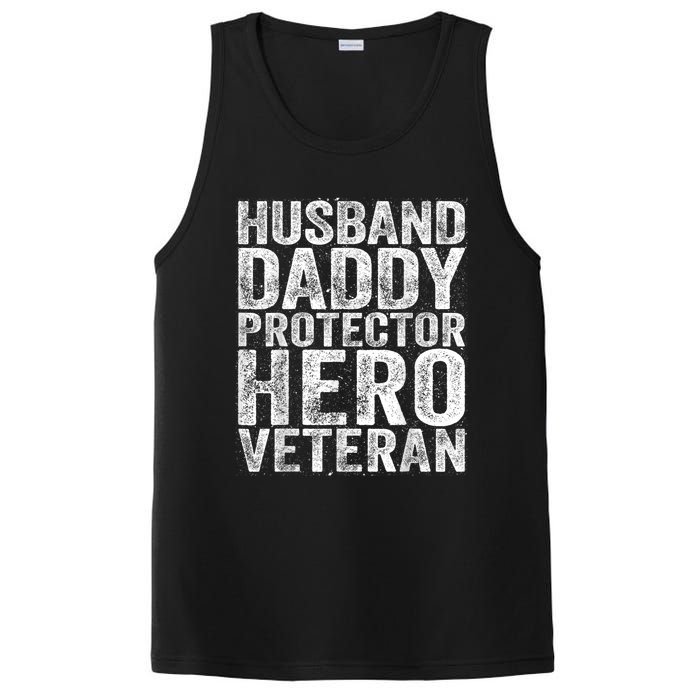 Men Husband Daddy Protector Hero Veteran PosiCharge Competitor Tank