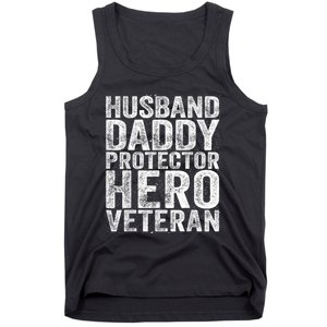 Men Husband Daddy Protector Hero Veteran Tank Top