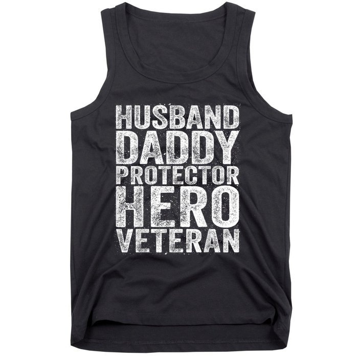 Men Husband Daddy Protector Hero Veteran Tank Top