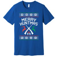 Merry Huntmas Deer Ugly Christmas Hunting Hunt Hunter Gift Premium T-Shirt