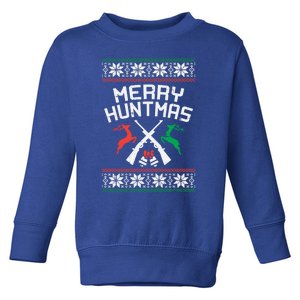 Merry Huntmas Deer Ugly Christmas Hunting Hunt Hunter Gift Toddler Sweatshirt