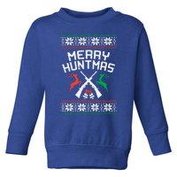 Merry Huntmas Deer Ugly Christmas Hunting Hunt Hunter Gift Toddler Sweatshirt