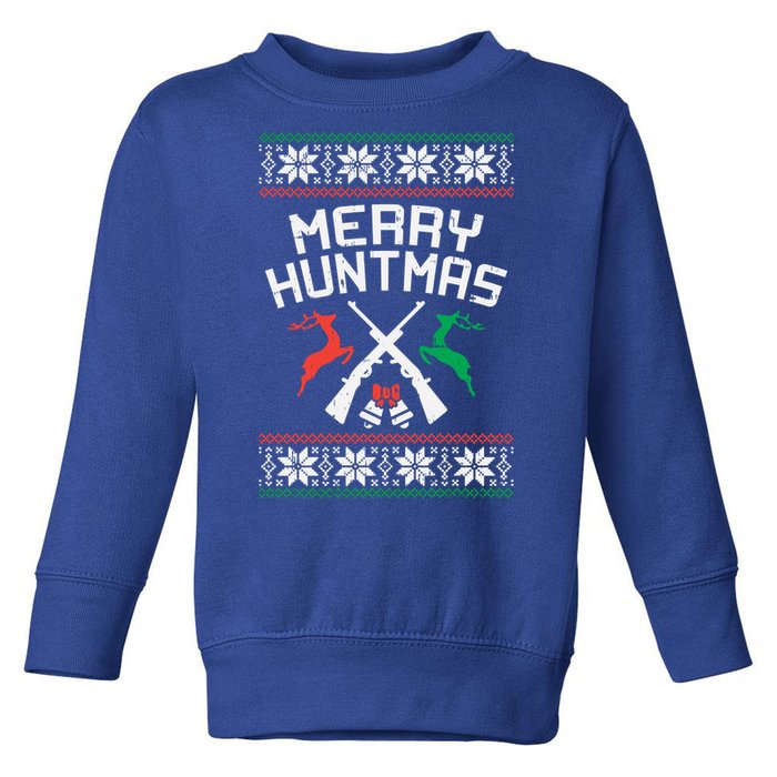 Merry Huntmas Deer Ugly Christmas Hunting Hunt Hunter Gift Toddler Sweatshirt