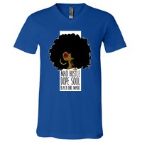 Mad Hustle Dope Soul Black Magic Black History Month Great Gift V-Neck T-Shirt