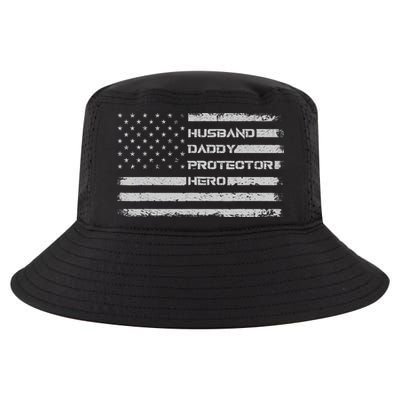 Menss Husband Daddy Protector Hero I Fathers Day Flag Cool Comfort Performance Bucket Hat