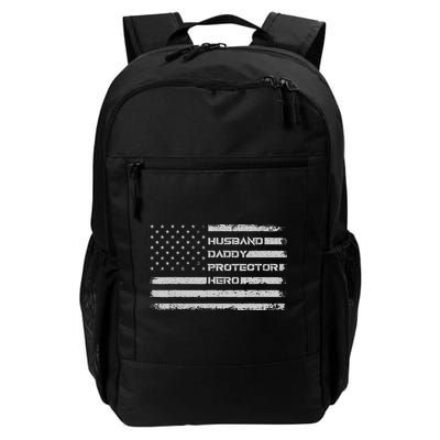 Menss Husband Daddy Protector Hero I Fathers Day Flag Backpack